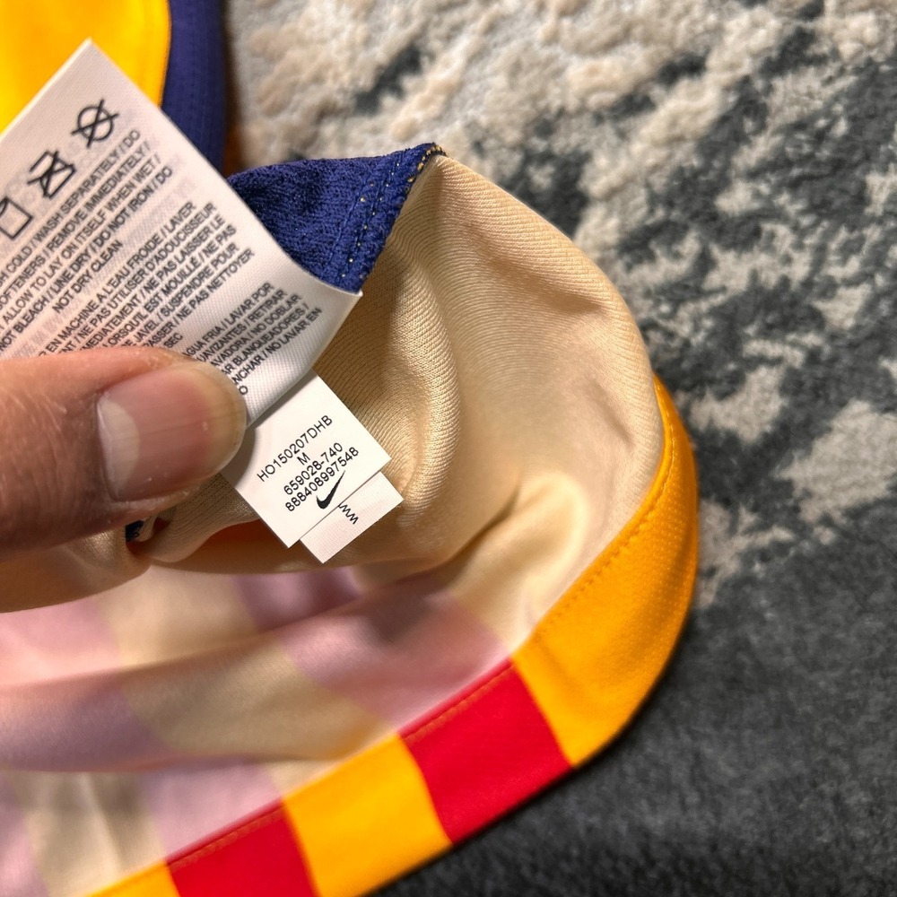 Nike FC Barcelona Yellow and Navy Away Jersey - Picture 4 of 6